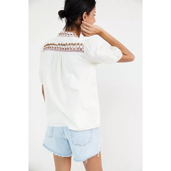 NWT Anthropologie Forever That Girl Embroidered Peasant Blouse - Picture 4 of 6